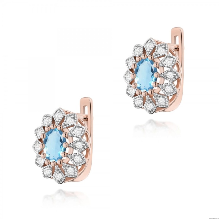 Kolczyki K0354 Topaz 2 x 0,50ct różowe złoto