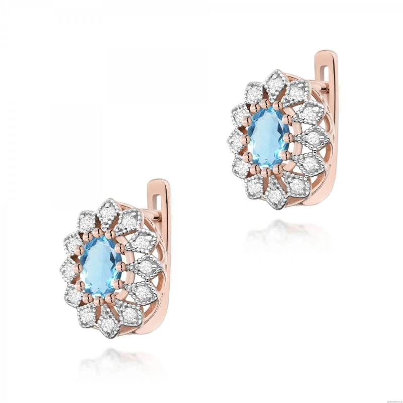 Kolczyki K0354 Topaz 2 x 0,50ct różowe złoto