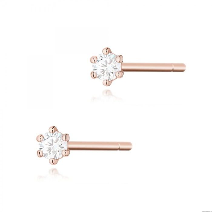 Kolczyki K0501 Diament 2 x 0,05ct różowe złoto