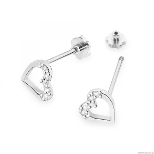 Kolczyki K0503 z diamentami białe złoto sztyft zakręcany