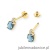 Kolczyki K0001 Topaz London Blue 2 x 0,50ct żółte złoto sztyft zakręcany