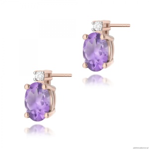 Kolczyki K0001 Ametyst 2 x 0,40ct różowe złoto