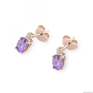 Kolczyki K0001 Ametyst 2 x 0,40ct różowe złoto