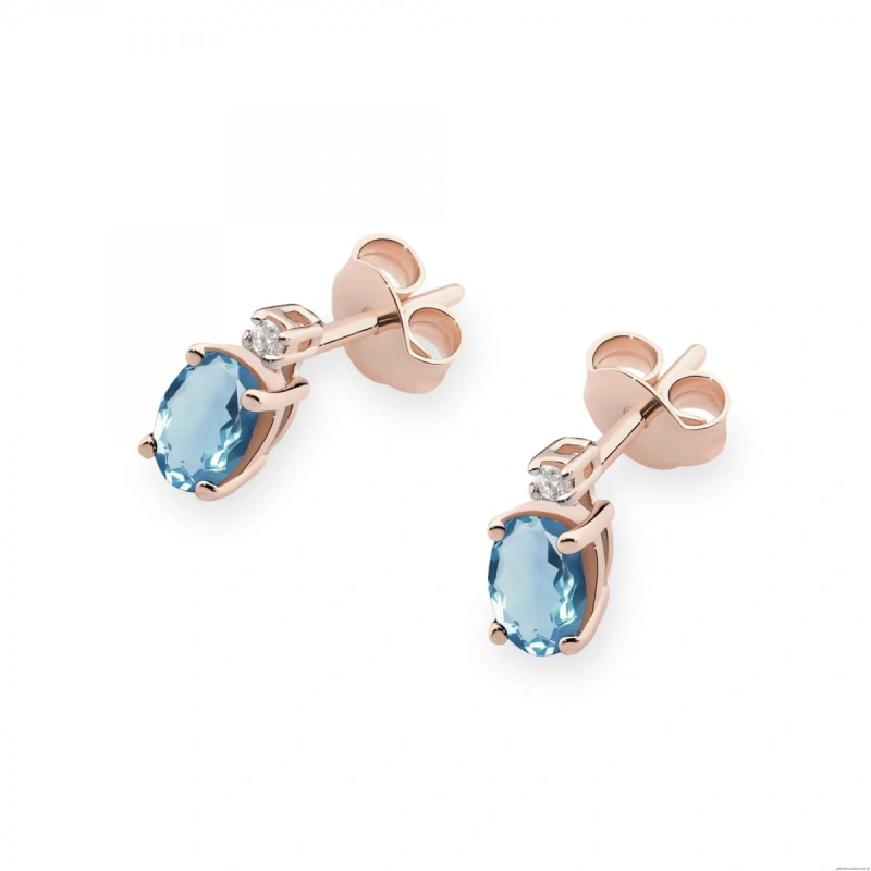 Kolczyki K0001 Topaz London Blue 2 x 0,50ct różowe złoto
