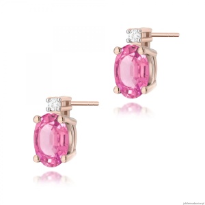 Kolczyki K0001 Różowy Topaz 2 x 0,50ct różowe złoto