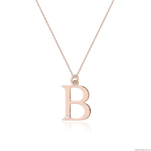 Naszyjnik C069 z diamentami różowe złoto