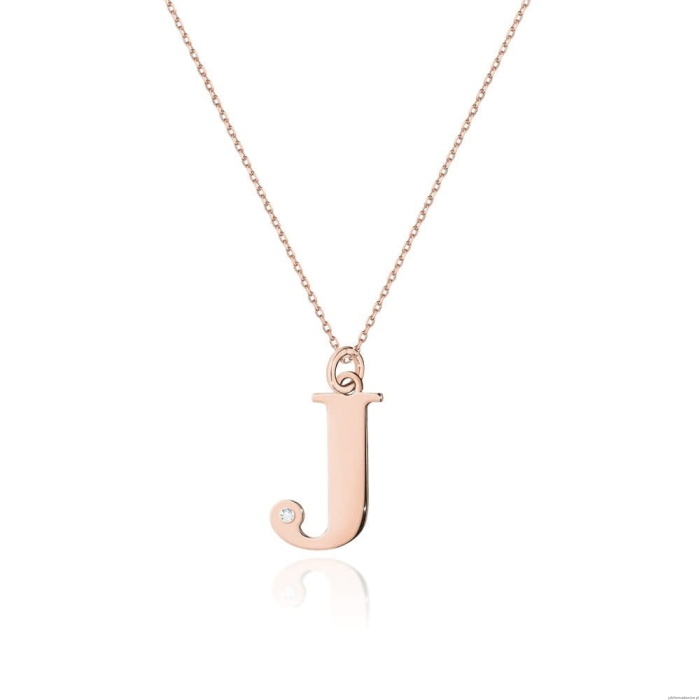 Naszyjnik C069 z diamentami różowe złoto