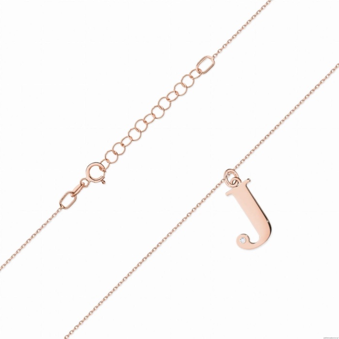 Naszyjnik C069 z diamentami różowe złoto