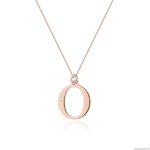 Naszyjnik C069 z diamentami różowe złoto