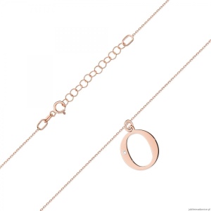 Naszyjnik C069 z diamentami różowe złoto