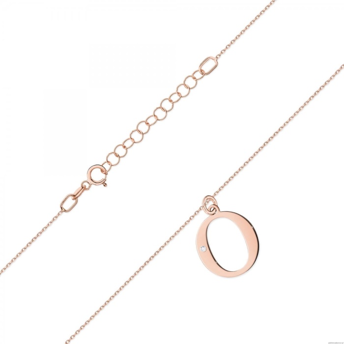 Naszyjnik C069 z diamentami różowe złoto