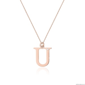 Naszyjnik C069 z diamentami różowe złoto