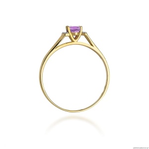 Pierścionek W005 Ametyst 0,40ct żółte złoto