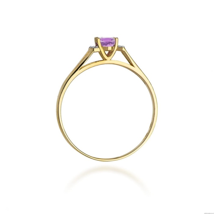 Pierścionek W005 Ametyst 0,40ct żółte złoto