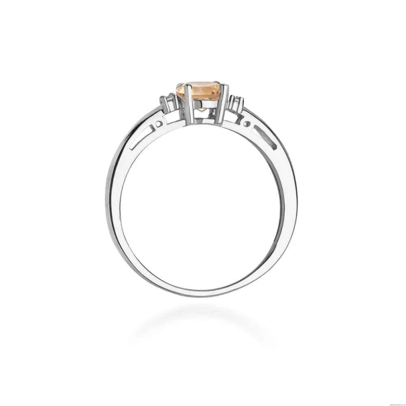 Pierścionek W010 Morganit 0,40ct białe złoto