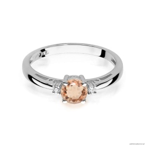 Pierścionek W010 Morganit 0,40ct białe złoto