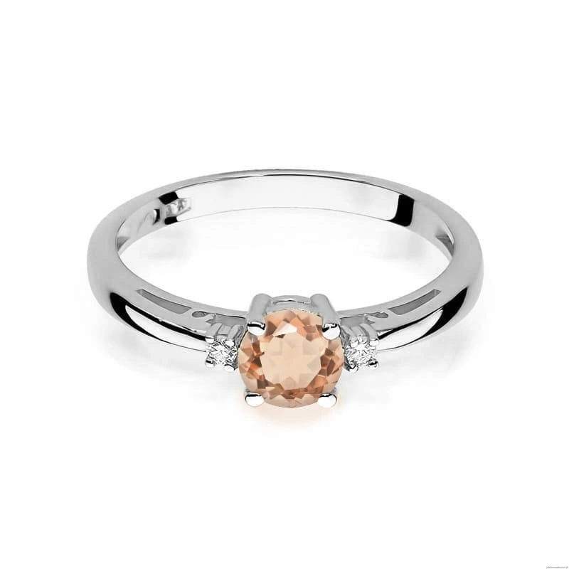 Pierścionek W010 Morganit 0,40ct białe złoto