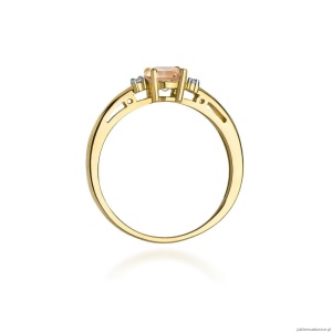 Pierścionek W010 Morganit 0,40ct żółte złoto