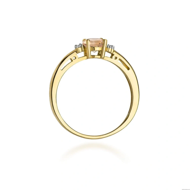 Pierścionek W010 Morganit 0,40ct żółte złoto