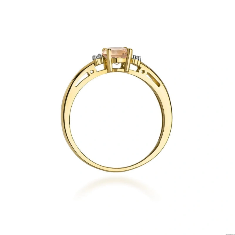 Pierścionek W010 Morganit 0,40ct żółte złoto