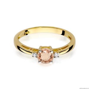 Pierścionek W010 Morganit 0,40ct żółte złoto