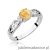 Pierścionek W014 Cytryn 0,50ct białe złoto