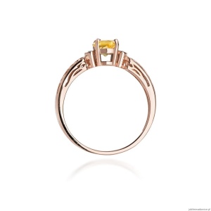 Pierścionek W014 Cytryn 0,50ct różowe złoto