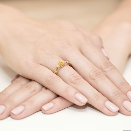Pierścionek W014 Cytryn 0,50ct żółte złoto