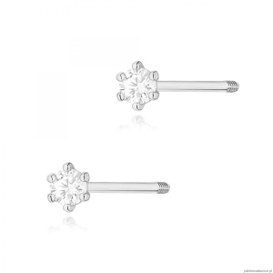 Kolczyki K0501 Diament 2 x 0,04ct białe złoto sztyft zakręcany
