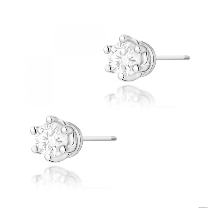 Kolczyki K0068 Diament 2 x 0,15ct białe złoto sztyft zakręcany