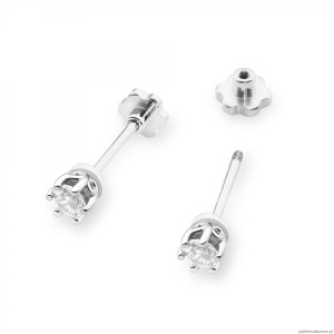 Kolczyki K0068 Diament 2 x 0,15ct białe złoto sztyft zakręcany