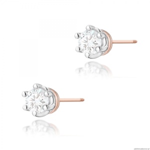 Kolczyki K0068 Diament 2 x 0,15ct różowe złoto sztyft zakręcany