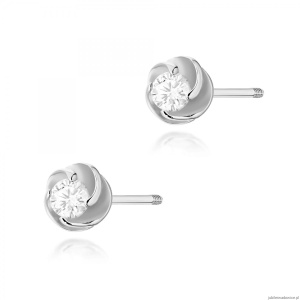 Kolczyki K0329 Diament 2 x 0,08ct białe złoto sztyft zakręcany