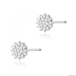 Kolczyki K0401 z diamentami białe złoto sztyft zakręcany