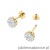Kolczyki K0401 z diamentami żółte złoto sztyft zakręcany