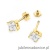 Kolczyki K0402 z diamentami żółte złoto sztyft zakręcany