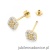 Kolczyki K0441 z diamentami żółte złoto sztyft zakręcany