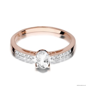 Pierścionek W067 Biały Szafir 0,50ct różowe złoto