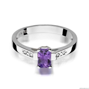 Pierścionek W078 Ametyst 0,50ct białe złoto