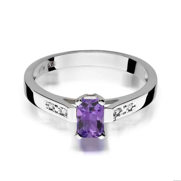 Pierścionek W078 Ametyst 0,50ct białe złoto