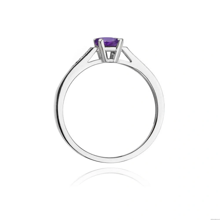 Pierścionek W078 Ametyst 0,50ct białe złoto