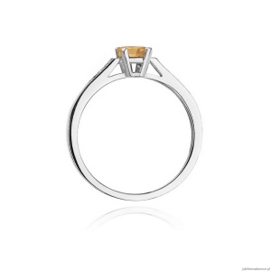 Pierścionek W078 Cytryn 0,60ct białe złoto
