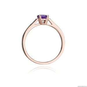 Pierścionek W078 Ametyst 0,50ct różowe złoto