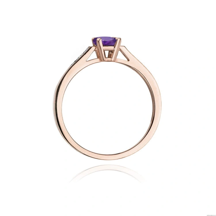 Pierścionek W078 Ametyst 0,50ct różowe złoto
