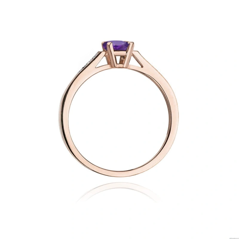 Pierścionek W078 Ametyst 0,50ct różowe złoto