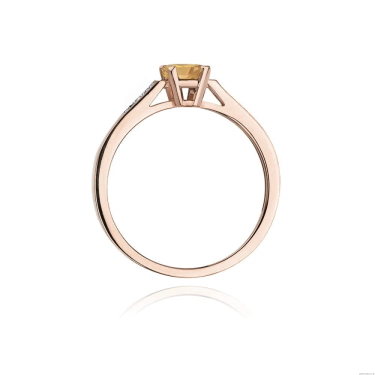 Pierścionek W078 Cytryn 0,60ct różowe złoto