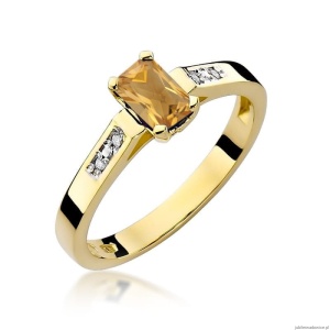 Pierścionek W078 Cytryn 0,60ct żółte złoto