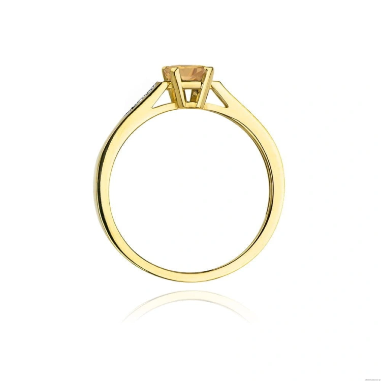 Pierścionek W078 Cytryn 0,60ct żółte złoto