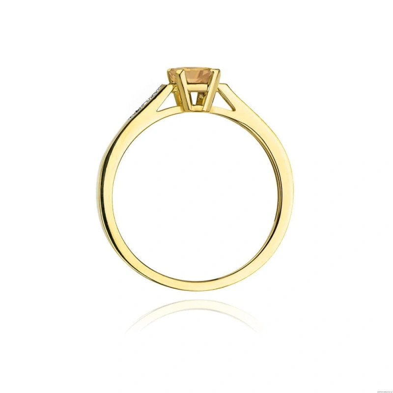 Pierścionek W078 Cytryn 0,60ct żółte złoto