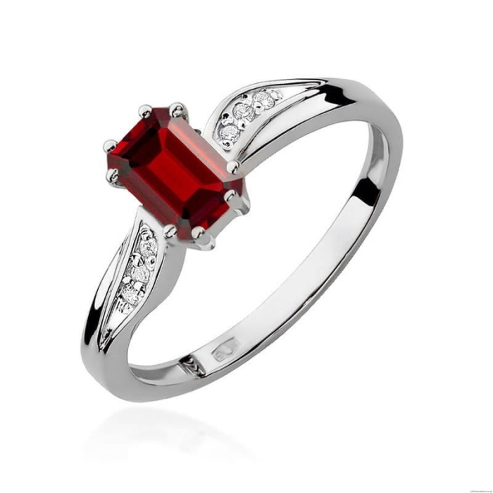 Pierścionek W094 Rubin 0,80ct białe złoto